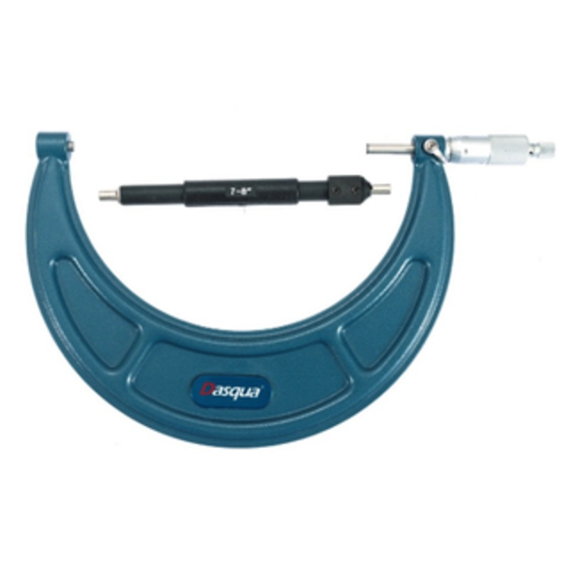 Dasqua Large Outside Micrometer, 7-8 Range, 0.00027 Accuracy – 4112-1140