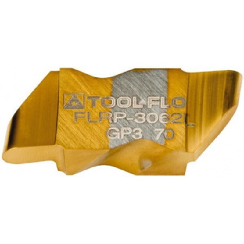 Tool-Flo FLRP-3062L GP3 Carbide Grooving Insert TiN Finish, LH, 3.18mm Cutting Width, 4.57mm Max Depth, Series Flo-Lock 593862LJ5R – 75566042
