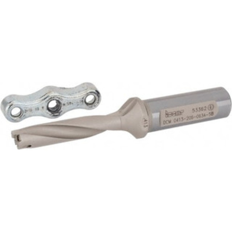 Iscar 0.413 to 0.429, 5xD, 2.06 Max Depth, 5/8 Shank Diam, 4.53 OAL, Replaceable-Tip Drill Uses IDI-SG, IDI-SK Inserts, DCM Toolholder, Series ChamDrill 3200542 – 63106454