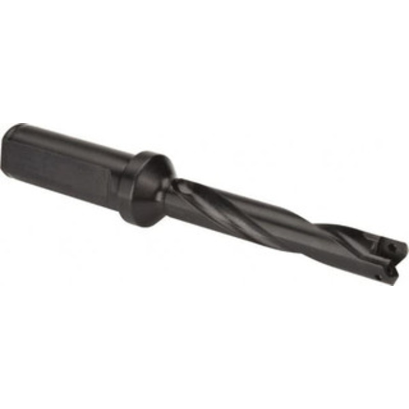 Allied Machine 33/64 to 11/16 Diam 2-1/2 Max Depth Helical Flute Spade Drill 3/4 Diam Straight Shank with Flange, 3-47/64 Body Length, 3-5/8 Flute Length, 5-21/32 OAL, Through Coolant, Series 0 24000H-075F – 79730669