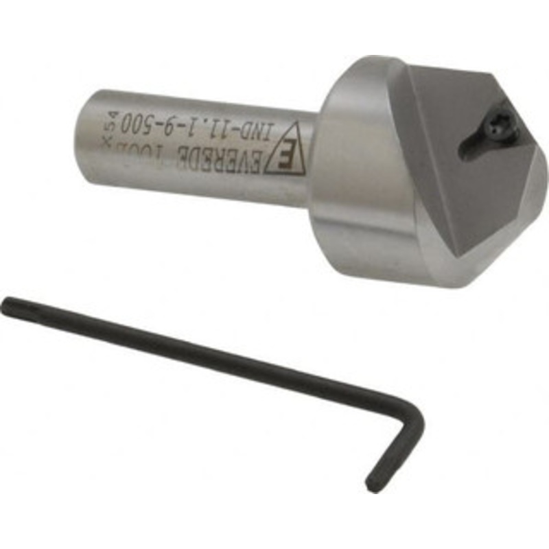 Everede Tool 0.996 Max Diam, 1/2 Shank Diam, 90 Included Angle, Indexable Countersink Uses 1 Triangle TPGH 215 Insert 01281 – 03303302