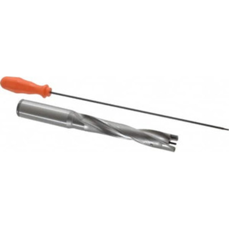 Kennametal 22.23 to 22.73mm, 5xD, 120mm Max Depth, 1 Shank Diam, 148.38mm Flute, 228.6mm OAL, Replaceable-Tip Drill Uses KSEM0875 Inserts, Seat Size 4, Series KSEM 1329710 – 01291236