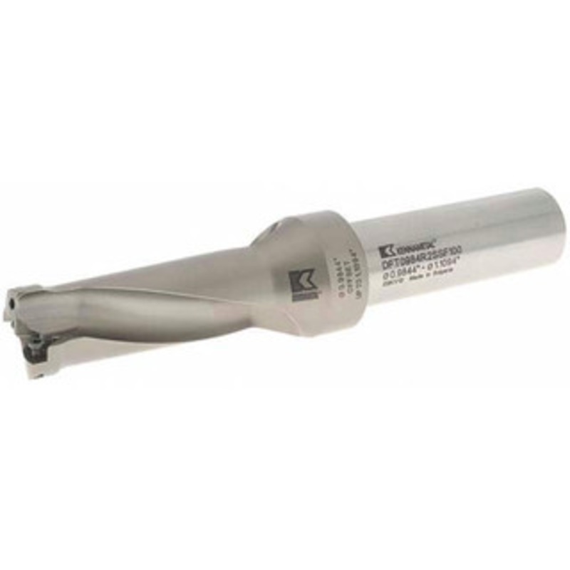 Kennametal 63.5mm Max Drill Depth, 2.5xD, 25mm Diam, Indexable Insert Drill Drill Style DFT, Takes 2 Inserts, 1 Shank Diam, Straight Shank 1527687 – 01246099