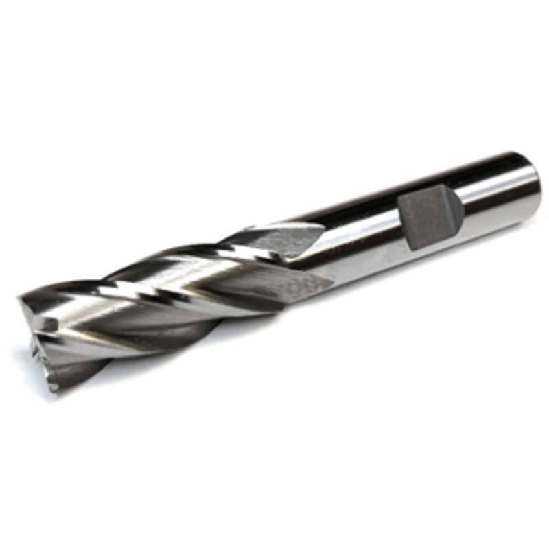 Precise 9/16 Mill x 1/2 Shank H.S.S. 4 Flute Single-End Center Cut End Mill, 3-3/8 OAL – 5802-0562