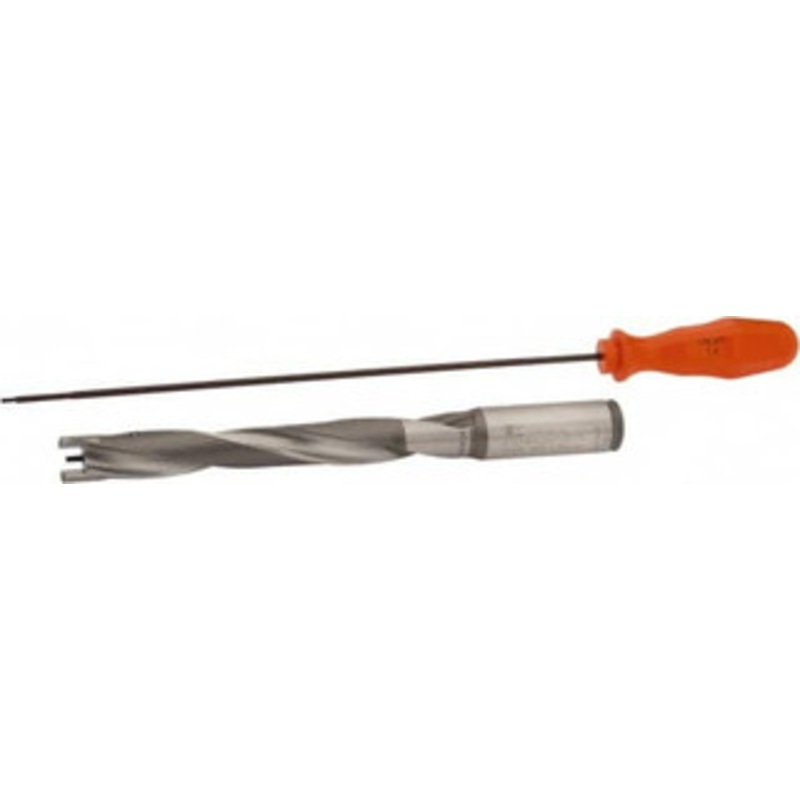 Kennametal 16.67 to 17.17mm, 7xD, 126mm Max Depth, 3/4 Shank Diam, 148.38mm Flute, 203.2mm OAL, Replaceable-Tip Drill Uses KSEM0656 Inserts, Seat Size 1, Series KSEM 1519229 – 01291772
