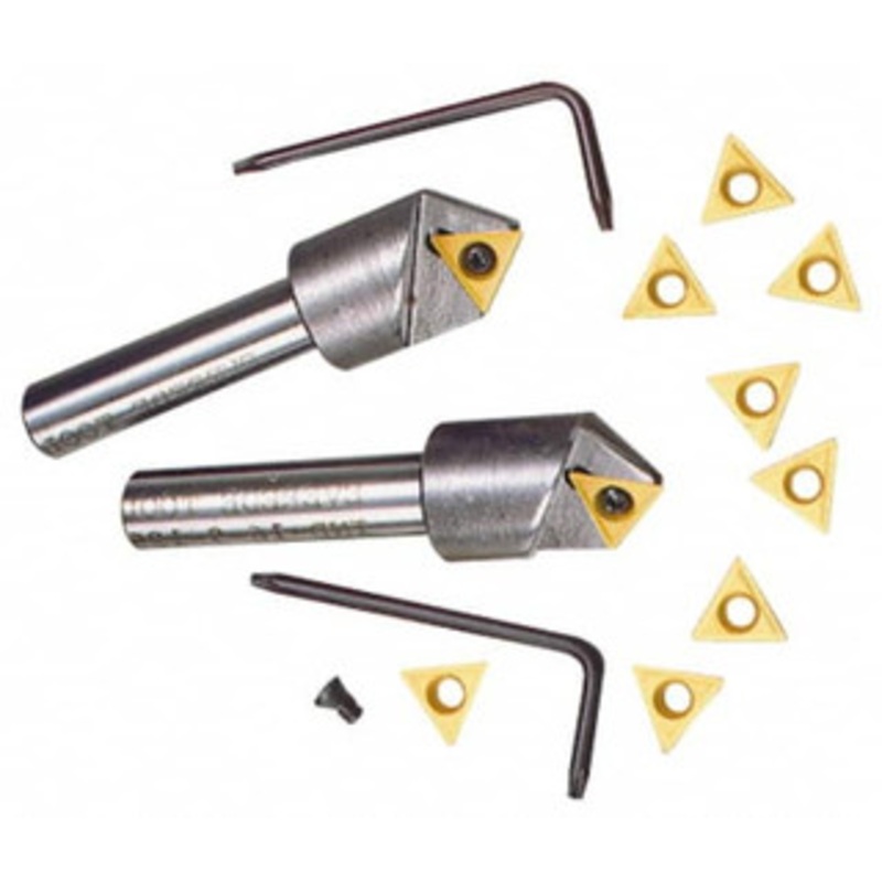 Everede Tool 0.896 Max Diam, 1/2 Shank Diam, 130 Included Angle, Indexable Countersink Uses 1 Triangle TPGH 215 Insert 01300 – 03303369