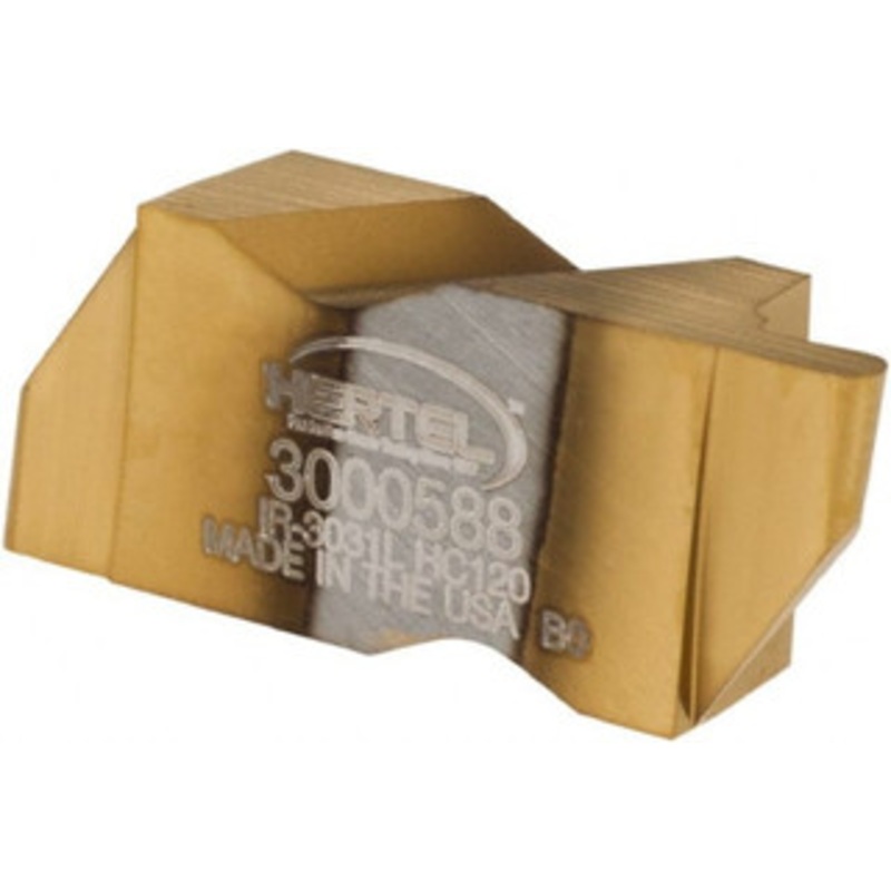 Hertel IR3031L HC120 Carbide Grooving Insert TiN Finish, LH, 1.57mm Cutting Width, 3.18mm Max Depth, Series HertelNotch 3000588 – 53861449