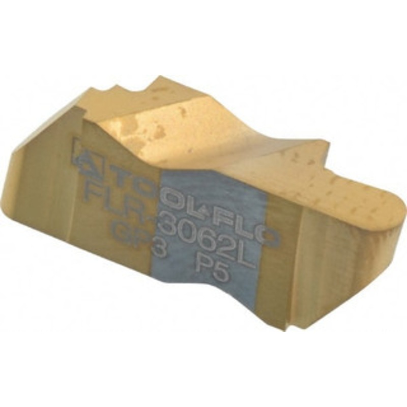 Tool-Flo FLR-3062L GP3 Carbide Grooving Insert TiN Finish, LH, 1/8 Cutting Width, 4.57mm Max Depth, Series Flo-Lock 593062LJ5R – 75565804