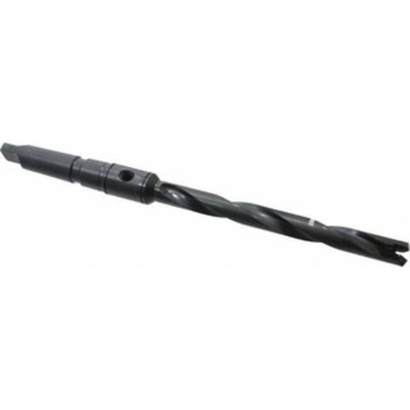 Allied Machine 45/64 to 15/16 Diam 6-3/4 Max Depth Helical Flute Spade Drill 3MT Taper Shank, 9-39/64 Body Length, 7-7/8 Flute Length, 13-5/32 OAL, Through Coolant, Series 1 24010H-003I – 08074007