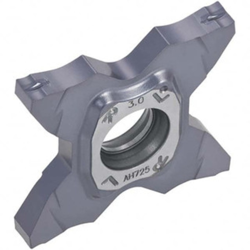 Tungaloy TCS27-200-010 AH725 Carbide Grooving Insert TiAlN Finish, RH, 2mm Cutting Width, 6.4mm Max Depth, Series TetraFcut 6883369 – 37206760