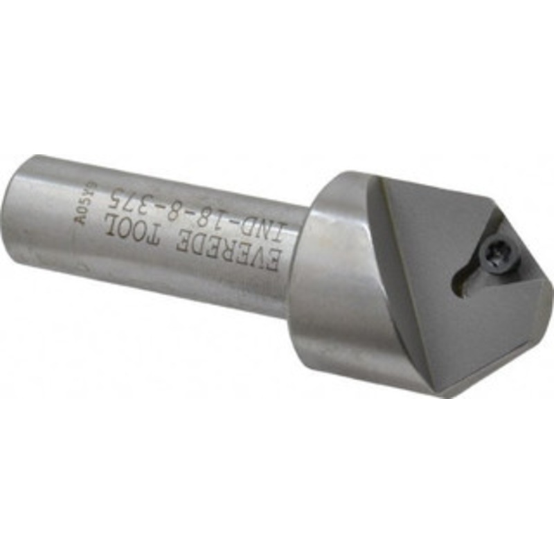 Everede Tool 0.833 Max Diam, 1/2 Shank Diam, 82 Included Angle, Indexable Countersink Uses 1 Triangle TPGH 215 Insert 01296 – 03303252
