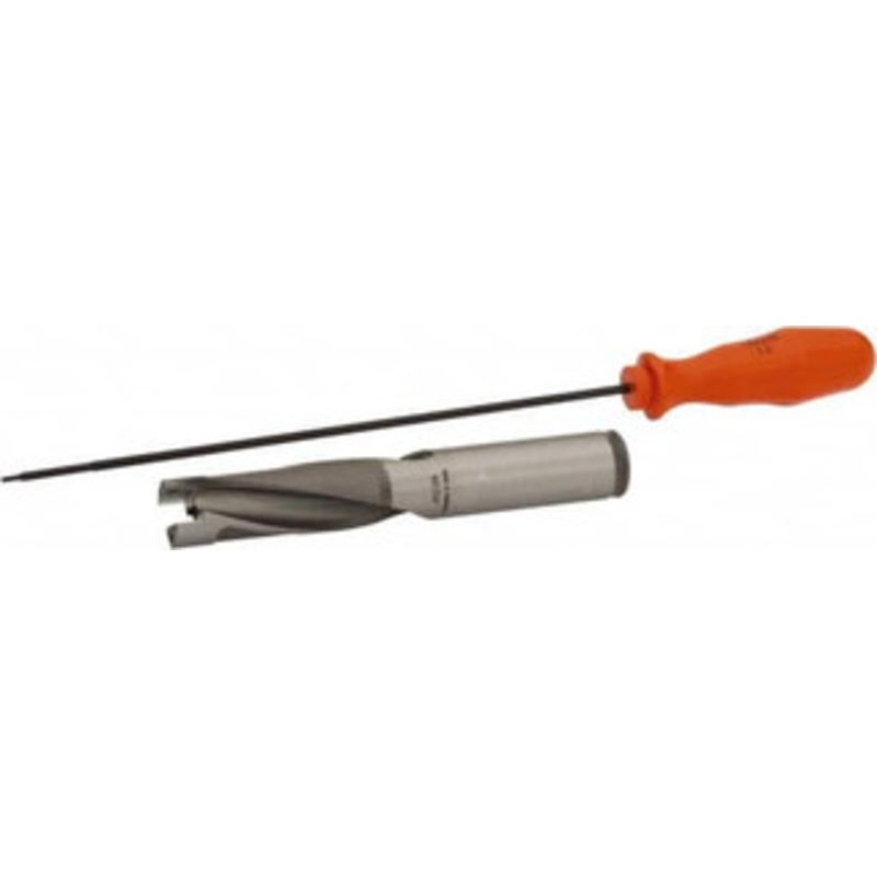 Kennametal 19.28 to 19.78mm, 3xD, 57.8mm Max Depth, 3/4 Shank Diam, 3.09 Flute, 5-1/4 OAL, Replaceable-Tip Drill Uses KSEM0759 Inserts, Seat Size 2, Series KSEM 2238540 – 01293315