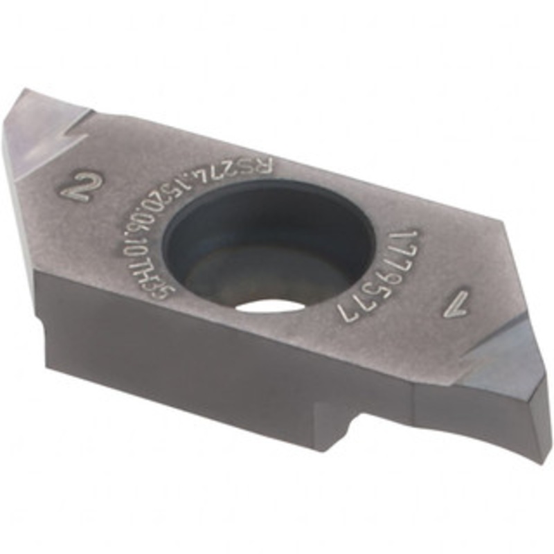 HORN USA Cut-Off Insert, Insert Style: S274, Insert Size Code: 274, Solid Carbide, Grade: TH35, Cutting Width: 0.079, Lead Angle Direction: Right Hand, Insert Hand: Right Hand, Lead Angle: 15, Corner Radius: 0.002 RS27415200610TH – 30684906