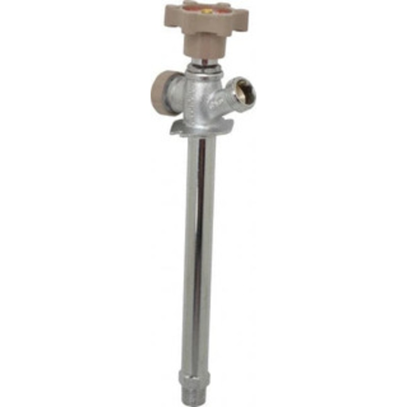 B&K Mueller 1/2 Pipe, 8 Long Shank, Chrome Plated Brass Antisiphon Frostfree Sillcock Handwheel Handle, Male & Solder End Connections, 125 psi WOG Rating 104-825HC – 04180873