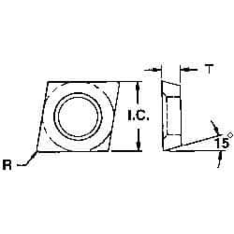 Everede Tool CDCD07-CVM2 Carbide Boring Insert TiN Finish, 80 Diamond, 0.007 Corner Radius, 5/32 Inscribed Circle, 0.04 Thick, 15 Relief Angle 04044 – 36879427