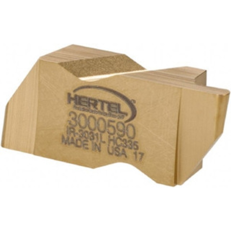 Hertel IR3031L HC335 Carbide Grooving Insert TiN Finish, LH, 1.57mm Cutting Width, 3.18mm Max Depth, Series HertelNotch 3000590 – 53862330