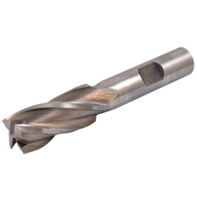 Precise 5/8 Mill x 1/2 Shank H.S.S. 4 Flute Single-End Center Cut End Mill, 3-7/16 OAL – 5802-0625