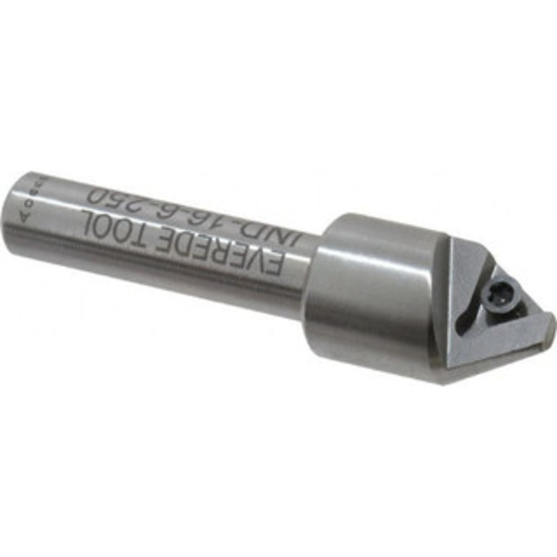 Everede Tool 0.588 Max Diam, 3/8 Shank Diam, 60 Included Angle, Indexable Countersink Uses 1 Triangle TPGH 215 Insert 01285 – 03303203