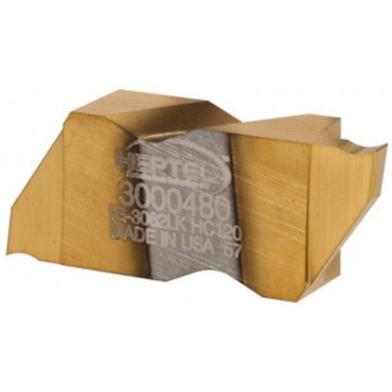 Hertel IG3062LK HC120 Carbide Grooving Insert TiN Finish, LH, 1.57mm Cutting Width, 3.05mm Max Depth, Series HertelNotch 3000480 – 32774879