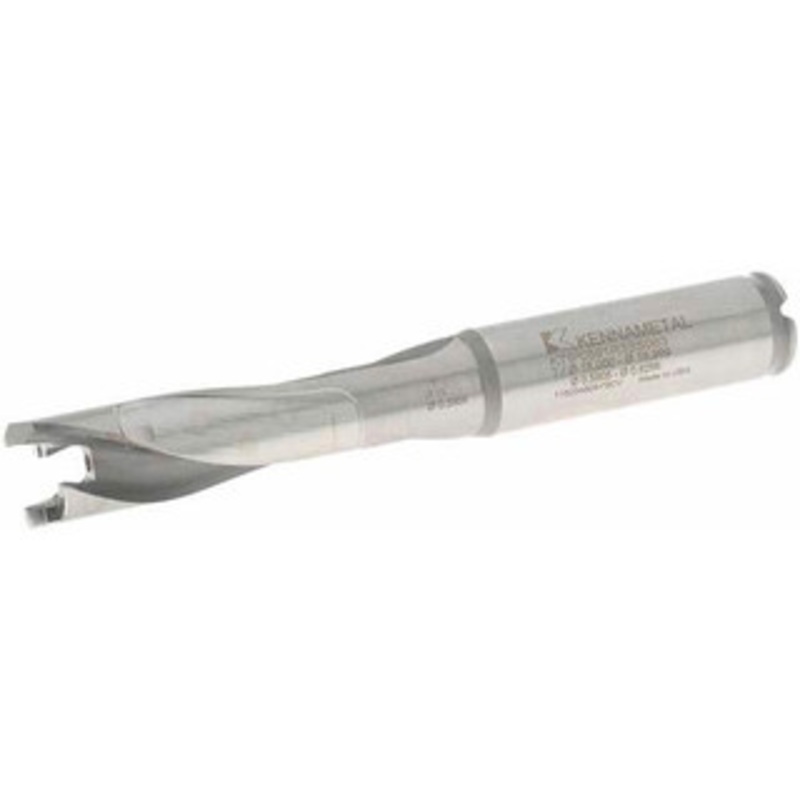Kennametal 15 to 15.99mm, 3xD, 48.01mm Max Depth, 5/8 Shank Diam, 61.72mm Flute, 120.65mm OAL, Replaceable-Tip Drill Uses KTIP05938HP Inserts, Seat Size T, Series KenTIP 2250730 – 01243393
