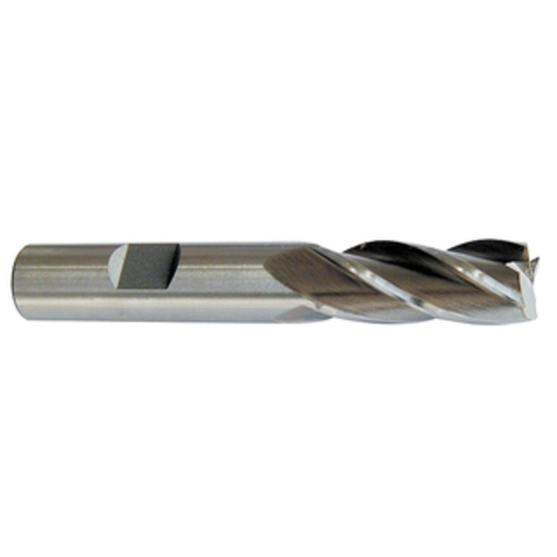 Precise 7/16 Mill x 3/8 Shank  M42 Cobalt 4 Flute Single-End Center Cut End Mill, 2-1/2 OAL – 5835-0437