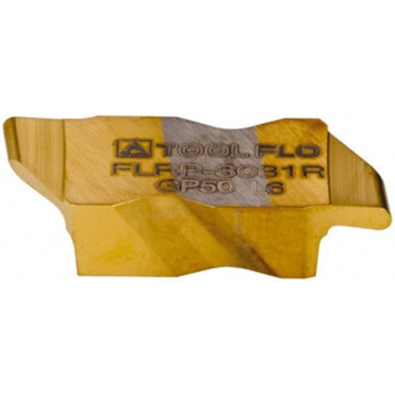Tool-Flo FLRP-3031R GP50 Carbide Grooving Insert TiN Finish, RH, 1.57mm Cutting Width, 1/8 Max Depth, Series Flo-Lock 593831RN4C – 75565994