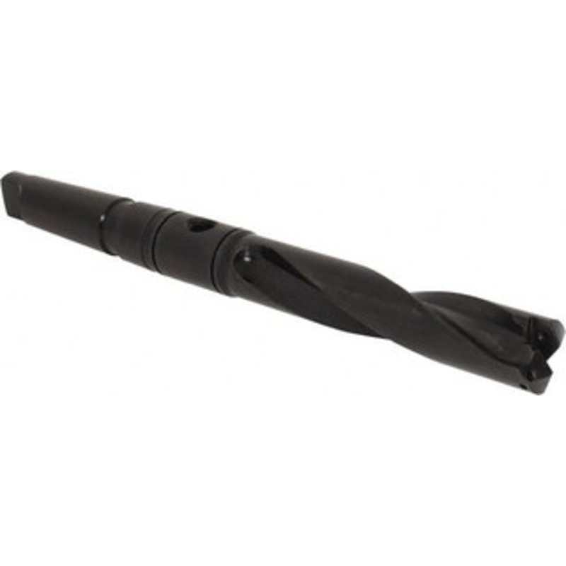 Allied Machine 1-3/16 to 1-3/8 Diam 5-3/8 Max Depth Helical Flute Spade Drill 4MT Taper Shank, 8-37/64 Body Length, 6-1/2 Flute Length, 13-1/16 OAL, Through Coolant, Series 2.5 23025H-004I – 08073918