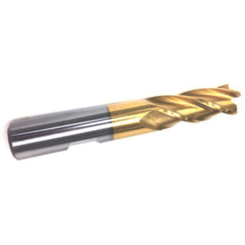 Precise 5/16 Mill x 3/8 Shank TiN Coated 4 Flute Single-End Center Cut End Mill, 2-1/2 OAL – 5828-0312