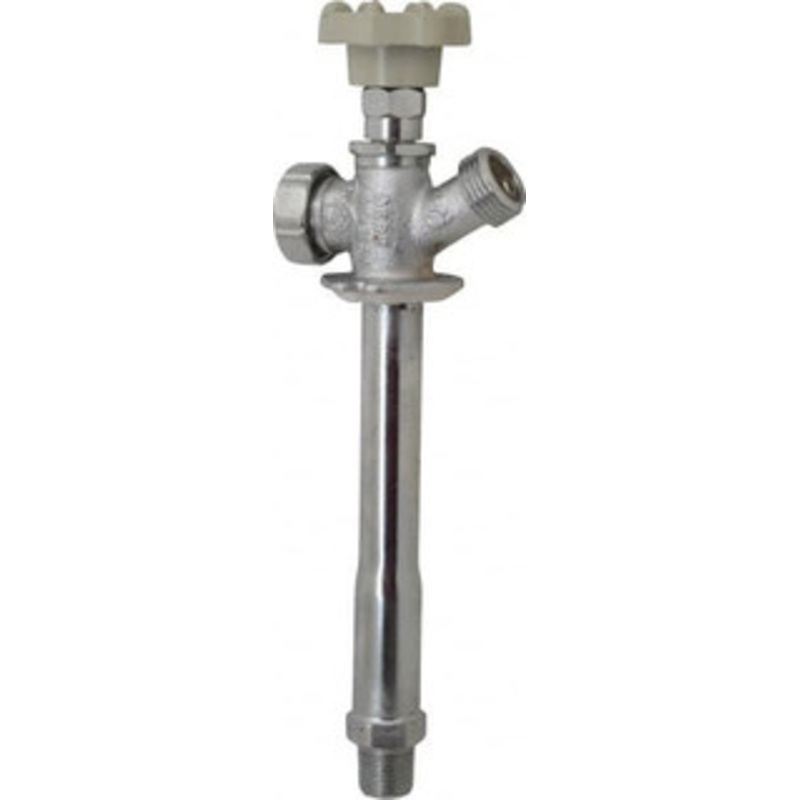 B&K Mueller 1/2 Pipe, 6 Long Shank, Chrome Plated Brass Antisiphon Frostfree Sillcock Handwheel Handle, Male & Solder End Connections, 125 psi WOG Rating 104-823HC – 04180865