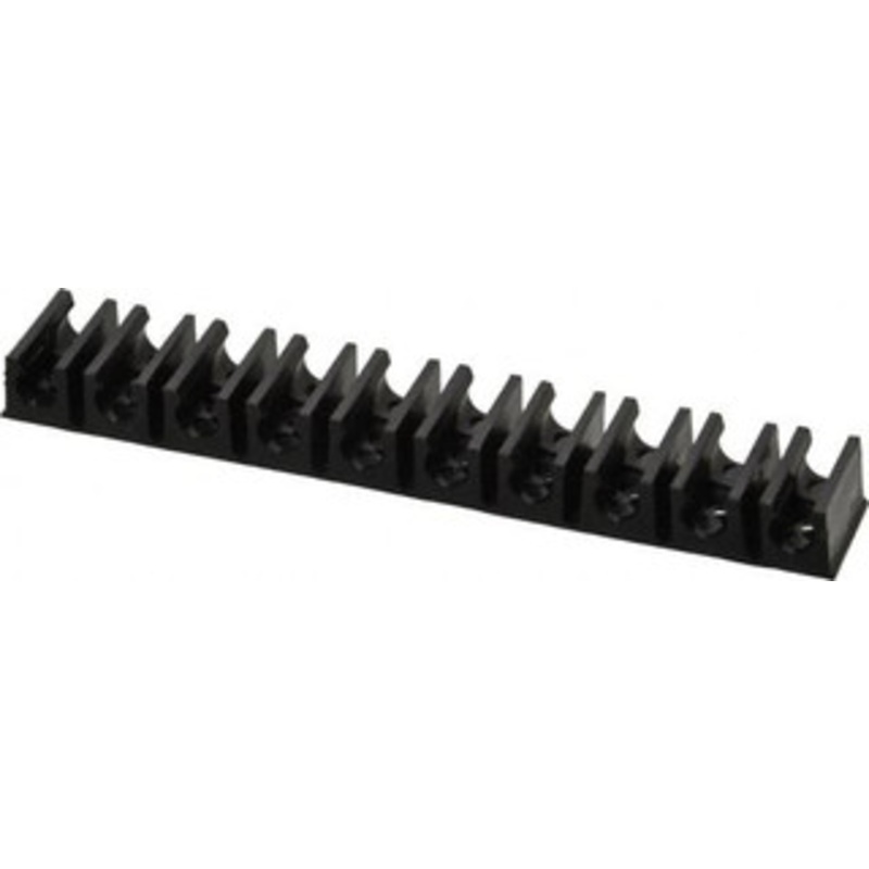 Midwest Control 1/4 Hose OD, Multitube Holder Black, 10 Slots, 4 OAL, 1/8 Mounting Hole, For Use With Plastic Tubing, Hose & Wire TRS-250 – 65253627