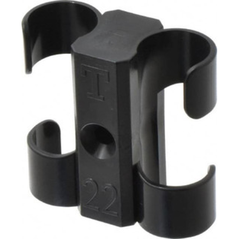Midwest Control 7/8 to 1 Hose OD, Multitube Holder Black, 2 Slots, 2.4 OAL, 1/4 Mounting Hole, For Use With Tubes, Wires, Hose & Pipe T-22P10 – 65253585