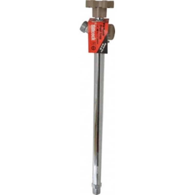B&K Mueller 1/2 Pipe, 14 Long Shank, Chrome Plated Brass Antisiphon Frostfree Sillcock Handwheel Handle, Male & Solder End Connections, 125 psi WOG Rating 104-831HC – 04180907
