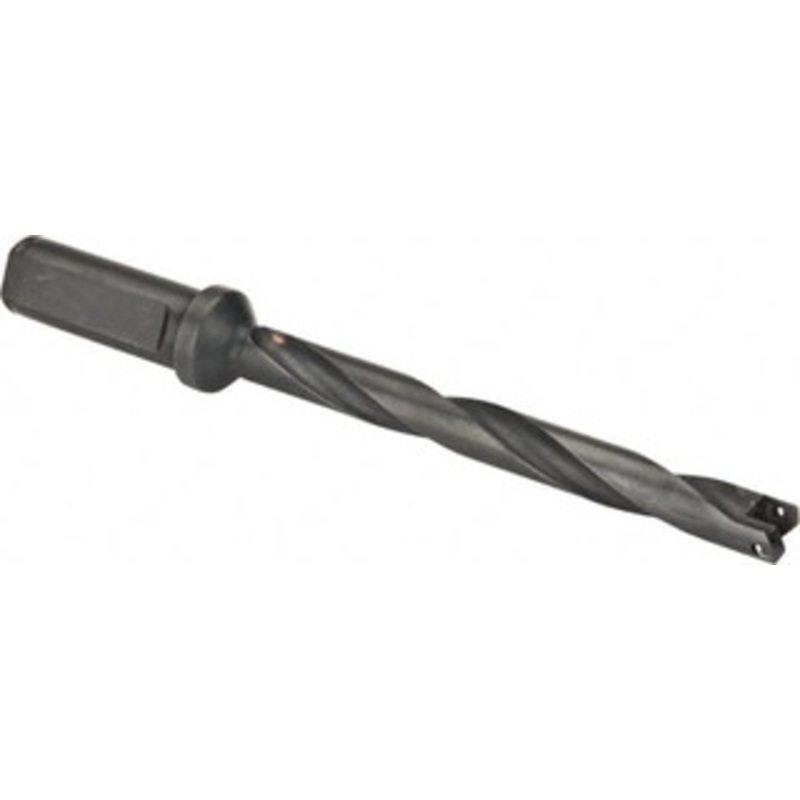 Allied Machine 33/64 to 11/16 Diam 4-1/2 Max Depth Helical Flute Spade Drill 3/4 Diam Straight Shank with Flange, 5-47/64 Body Length, 5-5/8 Flute Length, 7-21/32 OAL, Through Coolant, Series 0 25000H-075F – 79731386