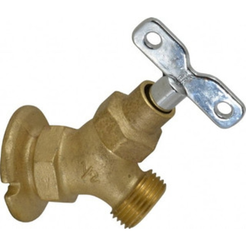 B&K Mueller 1/2 Pipe, Brass Coated Brass Sillcock with Lockshield Loosekey Handle, FNPT x GHT End Connections, 150 psi WOG Rating 108-033HC – 09347071