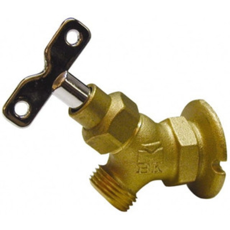 B&K Mueller 3/4 Pipe, Brass Coated Brass Sillcock with Lockshield Loosekey Handle, FNPT x GHT End Connections, 150 psi WOG Rating 108-034HC – 09347089
