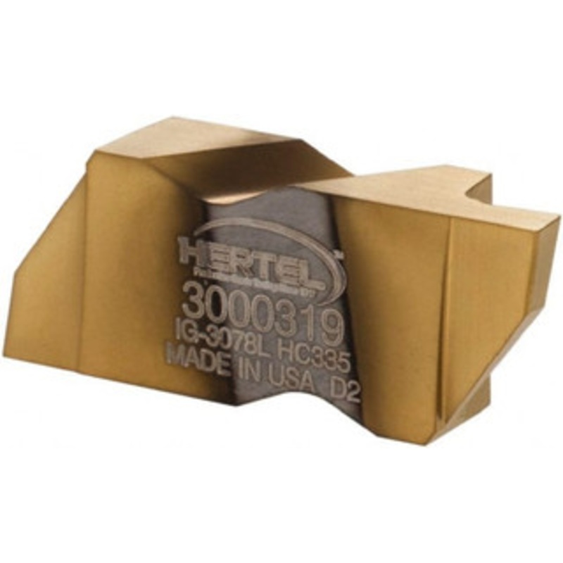 Hertel IG3078L HC335 Carbide Grooving Insert TiN Finish, LH, 1.57mm Cutting Width, 3.05mm Max Depth, Series HertelNotch 3000319 – 32775546