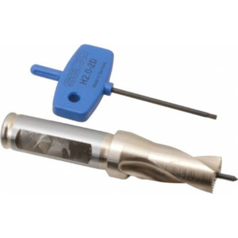 Seco Tools 16 to 16.99mm, 1.5xD, 0.98 Max Depth, 5/8 Shank Diam, 0.61 Flute, 4.094 OAL, Replaceable-Tip Drill Uses SD100 Inserts, SD101 Toolholder, Series SD101 02445822 – 86107745