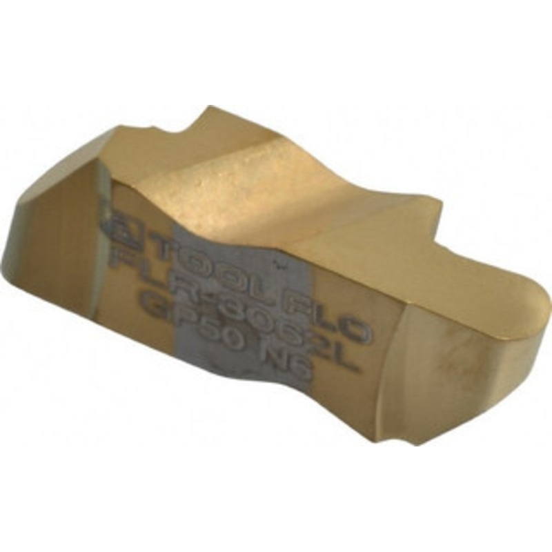 Tool-Flo FLR-3062L GP50 Carbide Grooving Insert TiN Finish, LH, 1/8 Cutting Width, 4.57mm Max Depth, Series Flo-Lock 593062LN4C – 75565812
