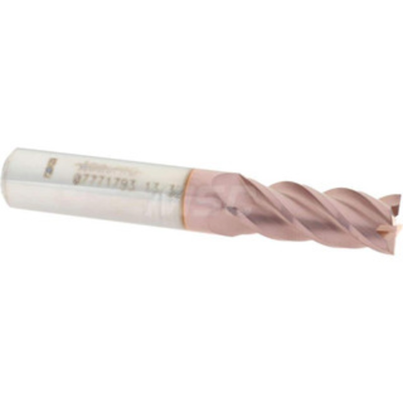 Accupro 13/32, 1 LOC, 7/16 Shank Diam, 2-3/4 OAL, 4 Flute, Solid Carbide Square End Mill Single End, TiCN Finish, Spiral Flute, 40 Helix, Centercutting, Right Hand Cut, Right Hand Flute 12182563 – 07771793