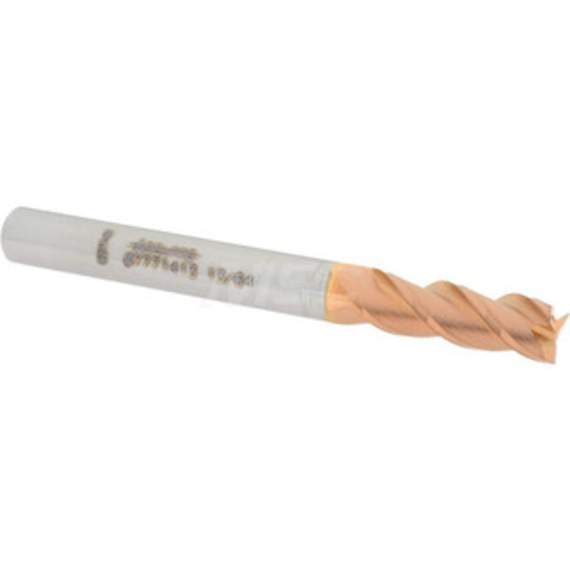 Accupro 13/64, 3/8 LOC, 1/4 Shank Diam, 2 OAL, 4 Flute, Solid Carbide Square End Mill Single End, TiCN Finish, Spiral Flute, 40 Helix, Centercutting, Right Hand Cut, Right Hand Flute 12182782 – 07771413