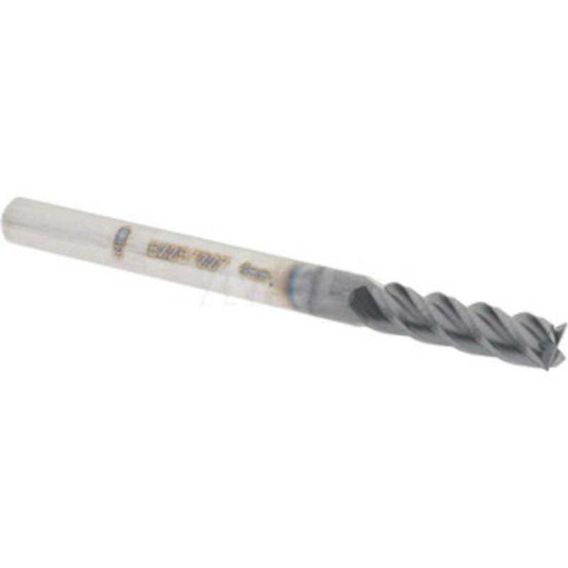 Accupro 4mm, 14mm LOC, 4mm Shank Diam, 50mm OAL, 4 Flute, Solid Carbide Square End Mill Single End, AlTiN Finish, Spiral Flute, 40 Helix, Centercutting, Right Hand Cut, Right Hand Flute 12182405 – 60057007
