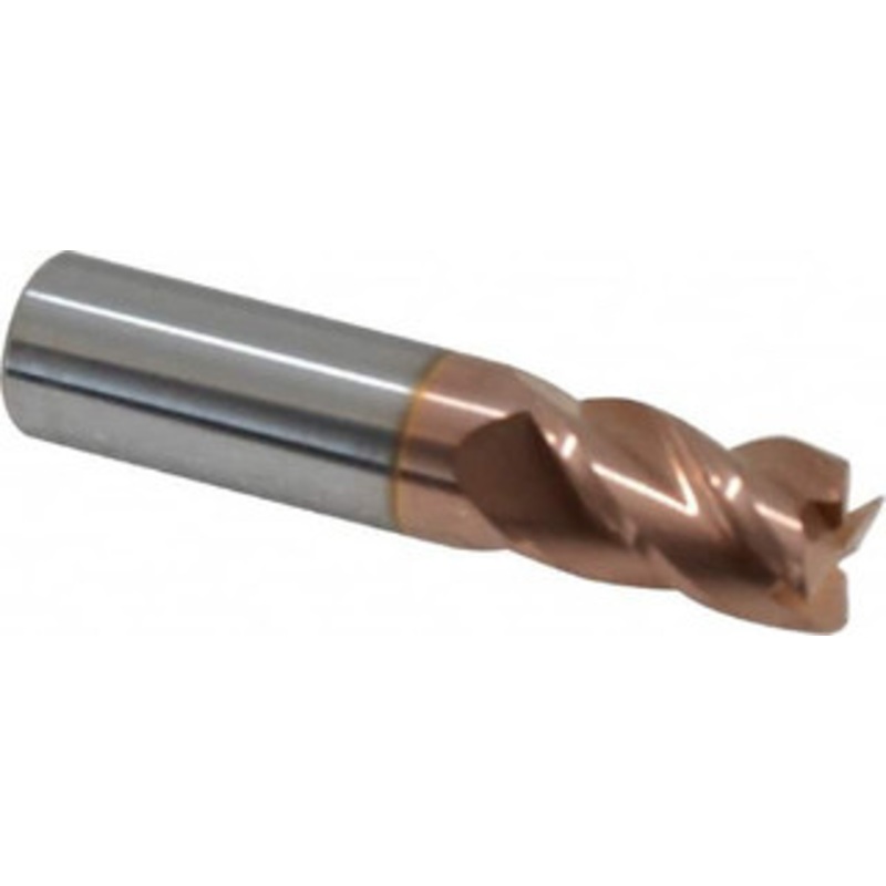 Accupro 27/64, 5/8 LOC, 7/16 Shank Diam, 2 OAL, 4 Flute, Solid Carbide Square End Mill Single End, TiCN Finish, Spiral Flute, 40 Helix, Centercutting, Right Hand Cut, Right Hand Flute 12182908 – 07771801
