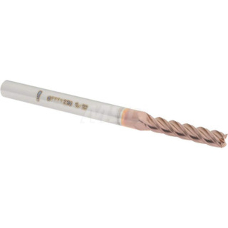 Accupro 5/32, 3/4 LOC, 3/16 Shank Diam, 2-1/2 OAL, 4 Flute, Solid Carbide Square End Mill Single End, TiCN Finish, Spiral Flute, 40 Helix, Centercutting, Right Hand Cut, Right Hand Flute 12183394 – 07771330