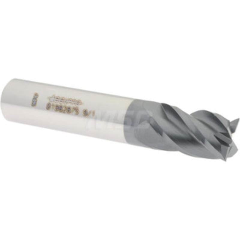 Accupro 9/16, 7/8 LOC, 9/16 Shank Diam, 3 OAL, 4 Flute, Solid Carbide Square End Mill Single End, AlTiN Finish, Spiral Flute, 40 Helix, Centercutting, Right Hand Cut, Right Hand Flute 12182957 – 01982875