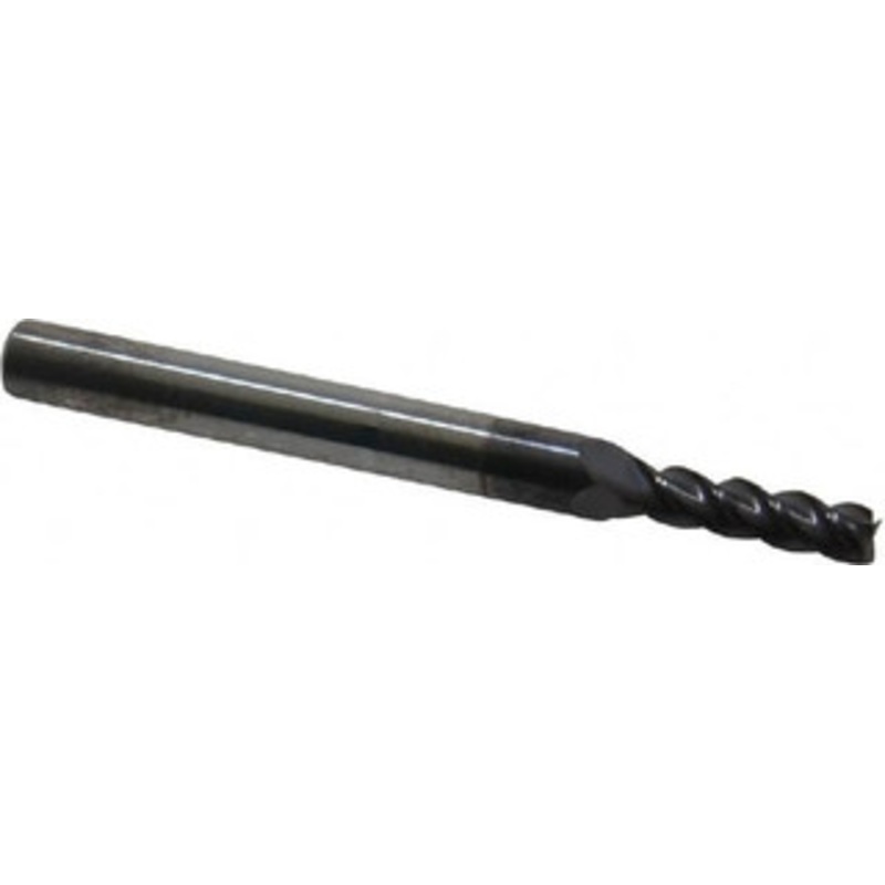 Accupro 9/64, 1/2 LOC, 3/16 Shank Diam, 2 OAL, 4 Flute, Solid Carbide Square End Mill Single End, AlTiN Finish, Spiral Flute, 40 Helix, Centercutting, Right Hand Cut, Right Hand Flute 12182399 – 01982263