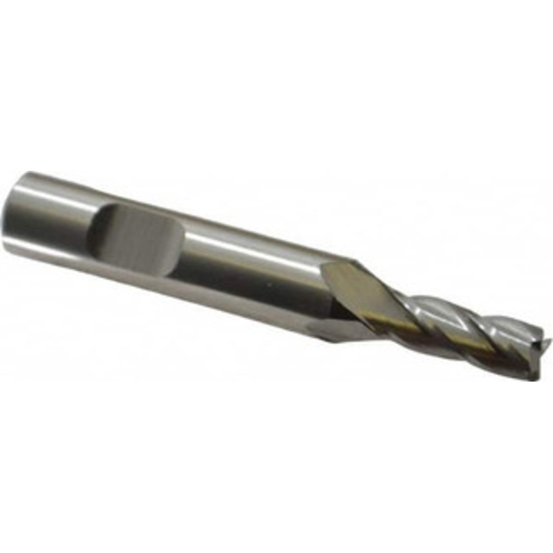 Cleveland 1/4, 5/8 LOC, 3/8 Shank Diam, 2-7/16 OAL, 4 Flute, High Speed Steel Square End Mill Single End, Uncoated, Spiral Flute, 30 Helix, Centercutting, Right Hand Cut, Right Hand Flute, Series HG-4C C41248 – 87378014