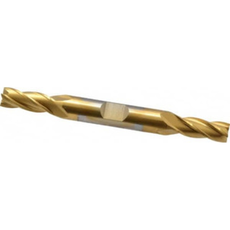 Cleveland 5/16, 3/4 LOC, 3/8 Shank Diam, 3-1/2 OAL, 4 Flute, High Speed Steel Square End Mill Double End, TiN Finish, Spiral Flute, 30 Helix, Centercutting, Right Hand Cut, Right Hand Flute, Series HD-4C C33071 – 87408894
