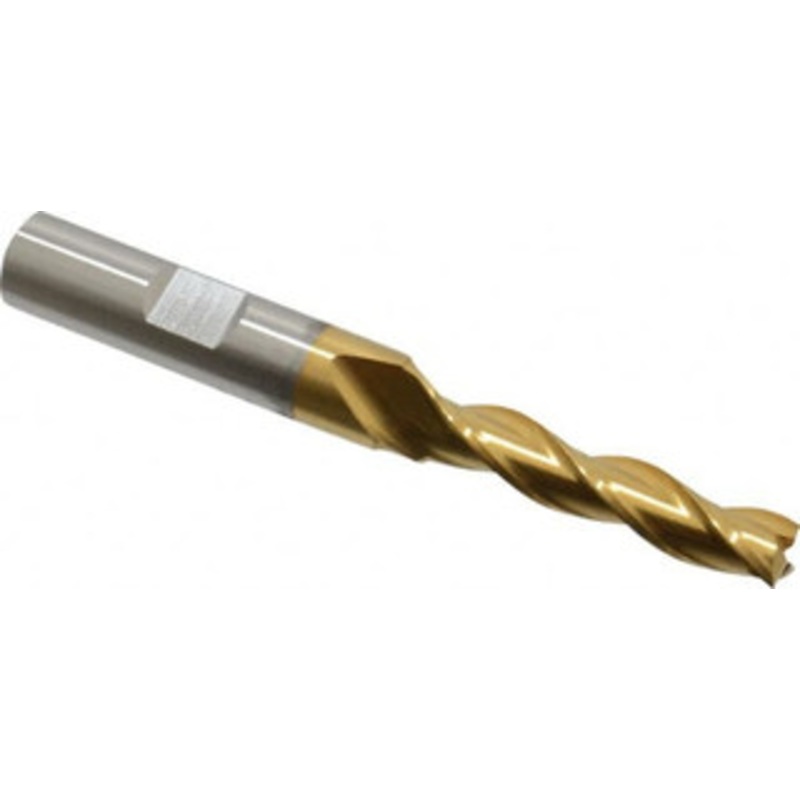 Cleveland 9/32, 1-3/8 LOC, 3/8 Shank Diam, 3-1/8 OAL, 3 Flute, High Speed Steel Square End Mill Single End, TiN Finish, Spiral Flute, 30 Helix, Centercutting, Right Hand Cut, Right Hand Flute, Series HG-3 C39756 – 87413456