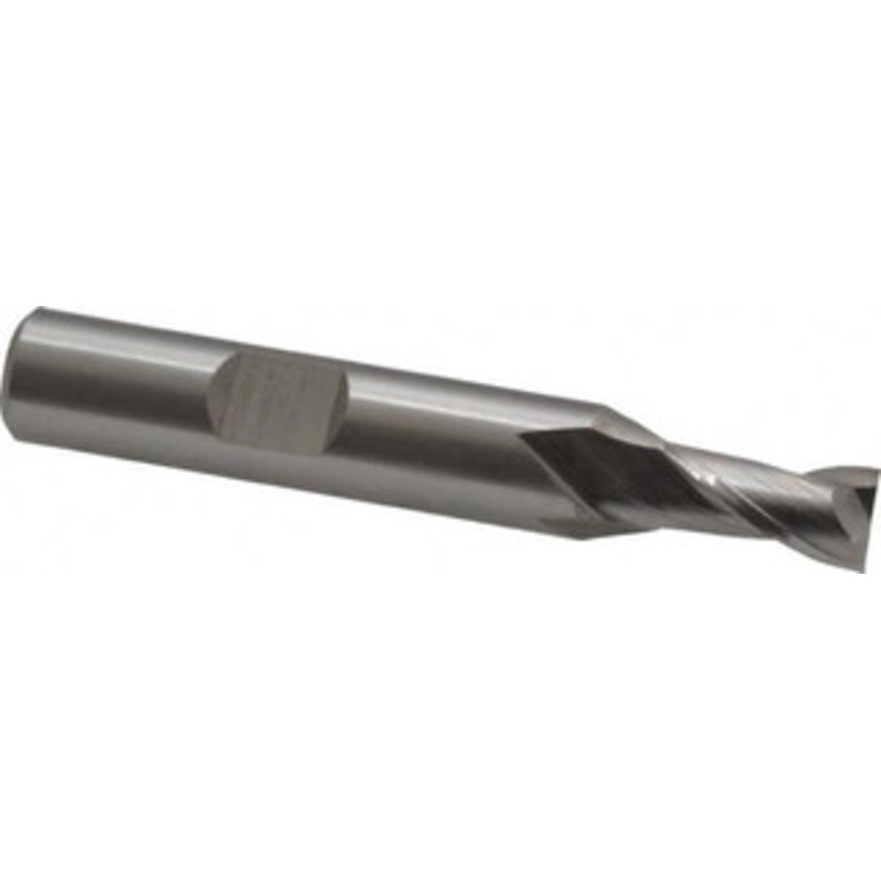 Cleveland 9/32, 9/16 LOC, 3/8 Shank Diam, 2-1/2 OAL, 2 Flute, High Speed Steel Square End Mill Single End, Uncoated, Spiral Flute, 30 Helix, Centercutting, Right Hand Cut, Right Hand Flute, Series HG-2 C33736 – 87392676