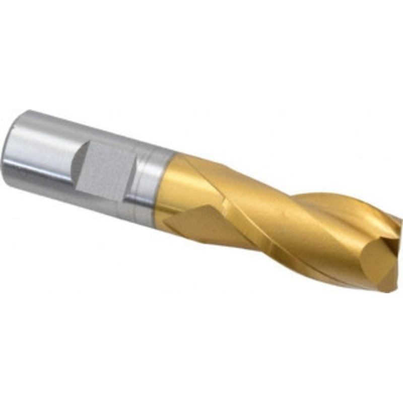Hertel 13/16, 1-1/2 LOC, 3/4 Shank Diam, 3-3/4 OAL, 2 Flute, High Speed Steel Square End Mill Single End, TiN Finish, Spiral Flute, 30 Helix, Centercutting, Right Hand Cut, Right Hand Flute E8030914 – 41119843